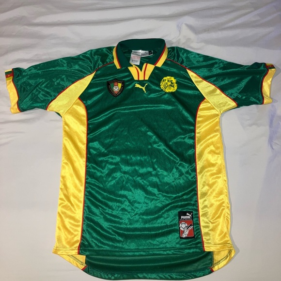 CAMEROON 1998 Home SHIRT FOOTBALL SOCCER JERSEY PUMA MENS SIZE XL VINTAGE - Picture 1 of 7